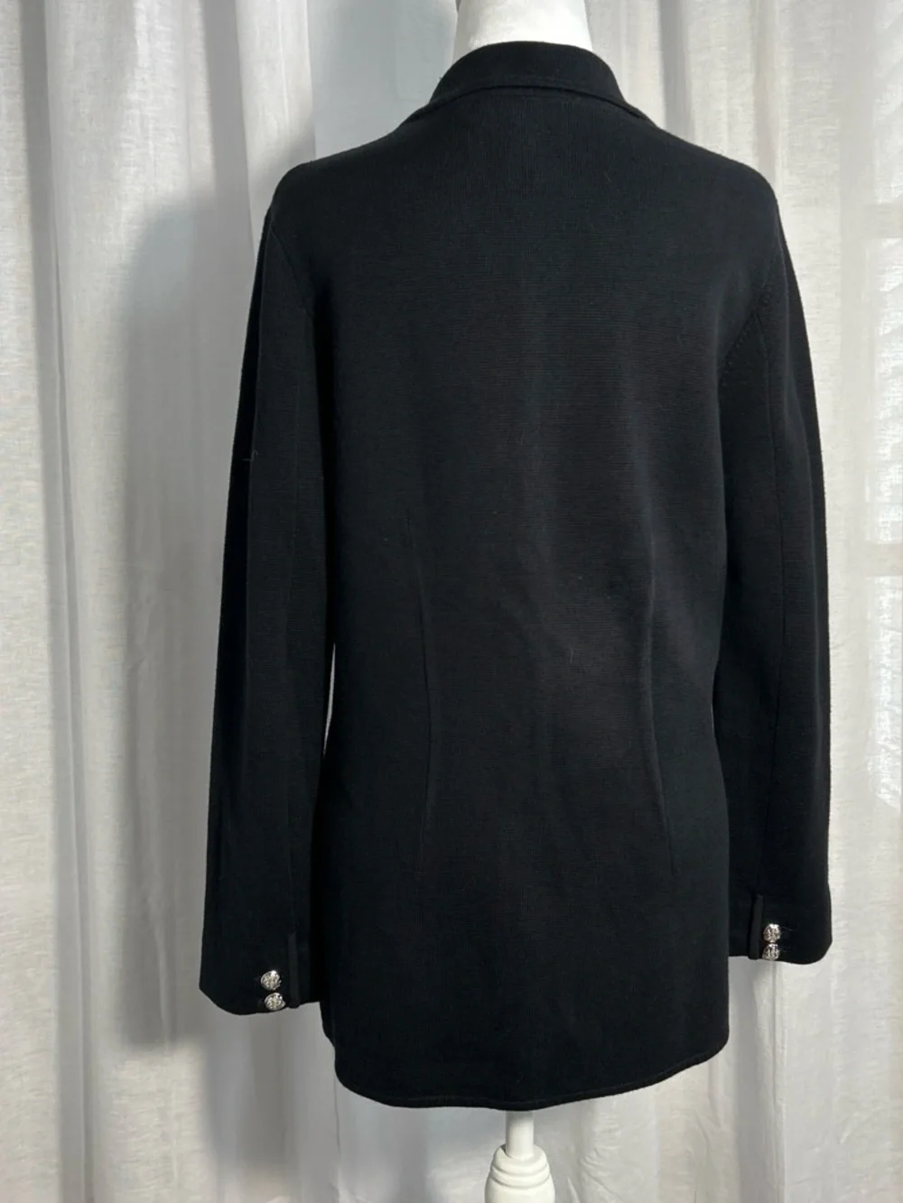 Ralph Lauren Black Knit Crest Patch Blazer - Picture 6 of 6